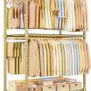 Rolling Clothes Rack, Clothing Racks for Hanging Clothes, Gold