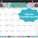 Comix 2025-2026 Floral Desk Calendar - 18 Month Desk Calendar (July 2025Dec 2026) | 17"x12" Thick Paper with Classic Design for Office & Home