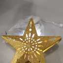 Christmas Tree Topper Star Lighted with Warm Christmas Light Cord, Built-in 6 Projected Patterns, 3D Glitter LED Rotating Lights for Party Holiday Xmas Decorations Gifts (Glod)