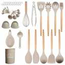 Set of 36 Silicone Utensils Set Wooden Cooking Home Kitchen Baking .