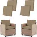 4Pcs Outdoor Cushion Covers Patio Cushion Covers Stretch Cushion Covers for Outdoor Furniture Replacement Washable Reusable Furniture Protector(Khaki)