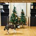 Modern Frame Clear Acrylic Freestanding Dog Gate - 32" Tall Extra-Wide Folding 6-Panel Pet Barrier for Doorways, Stairs & Large Openings, Indoor Fence for Small to Large Dogs & Cats