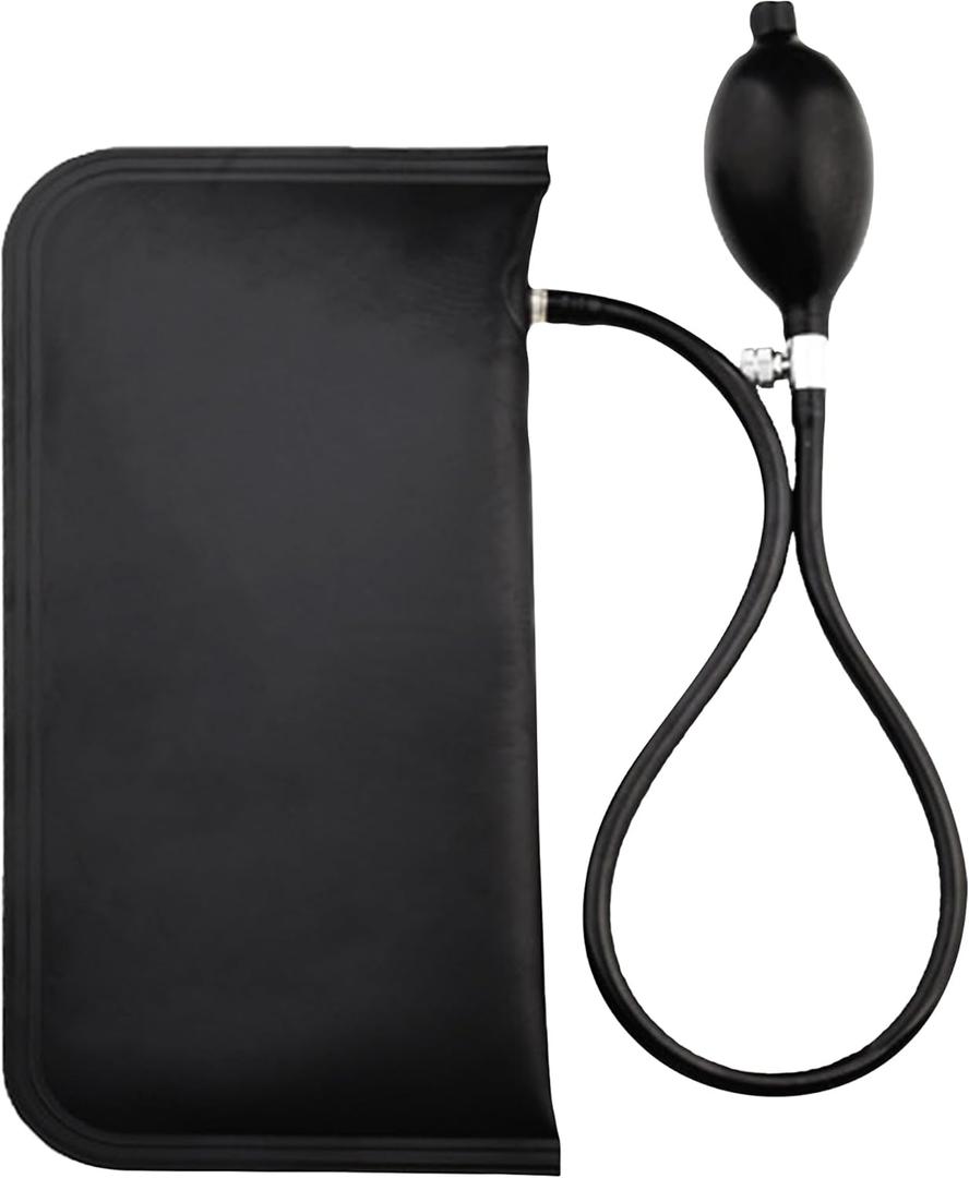 Air Wedge Bag with Long Hose, Commercial Grade Air Wedge Bag Pump, Air Shim Inflatable Wedge, Professional Leveling Kit & Alignment Tool Inflatable Shim Bag, 440 LB Rating, Large Size, 1 Pack