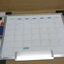 Dry Erase Calendar Whiteboard for Wall, 24" x 18" Magnetic Monthly White Board Calendar Dry Erase, Wall Hanging Aluminum Frame with Tray for Home, School, Office
