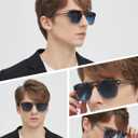 BIRCEN Polarized Sunglasses for Men UV-Protection: Acetate Retro Trendy Fashion Womens Shades for Driving Fishing Golf (Type B-c1-acetate Frame)