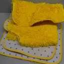 4 Piece Non Slip, Toilet Lid Cover and Contour Mat, Bath Mats Shower Mats Bath Rug Mat for Tub Toilet Bathroom (Yellow)