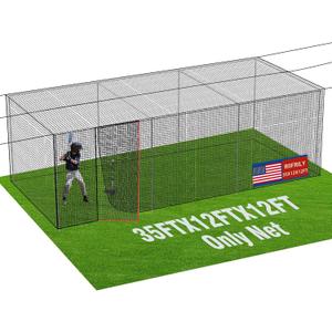RIIFRILY Baseball Batting Cage Nets,35'L Baseball and Softball Cage Netting, Enclosed HDPE #45 Netting Batting Cages for Backyard and Indoor (NET ONLY)