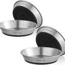 Cat Bowls, 4 Pcs Stainless Steel Cat Bowls for Food and Water, Whisker Fatigue Shallow Non-Slip Cat Dishes Plates for Small Dog Puppies Cats (4 Non-slip Bowls)