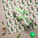 9 x GIOLNIAY Nutcracker Christmas Wrapping Paper for Kids Adults - Holiday Gift Wrap with Nutcracker, Ribbons & Greenery on White - 4 Jumbo Sheets, 28" x 40" Each (31 sq. ft ttl), Easy to Store
