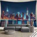 FENDROM City Night Punk Cityspace Tapestry Night Street Architecture Wall Decor City Skyline Wall Hanging Decorations Tapestry for Home Living Room Gaming Room Dorm
