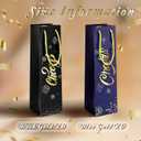 Zonon 40 Pcs Wine Gift Bags for Bottles with Rope Handle and Cheers Lettering Black Blue Paper Favor Bag Wine Bottles Gold Foil Print Bags for Wedding Engagement Holidays