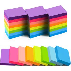(24 Pads) Sticky Notes 1.5x2 in, 8 Colors Post Self Sticky Notes Pad Its, Bright Post Stickies Colorful Sticky Notes for Office, Home, School, Meeting, 75 Sheets/pad