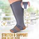Doctor's Select Copper Plus Size Compression Socks Wide Calf - 2 Pairs | 20-30mmHg Extra Wide Calf Compression Sock Women | Wide Calf Compression Socks Women Plus Size | Copper Compression Sock Plus Size for Traveling & Running | Gray & Navy