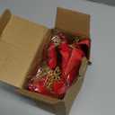 12 PCS Poinsettia Flower Artificial Poinsettia Christmas Decoration 8.7'' Red Glitter Poinsettias Christmas Ornaments Christmas Tree Flower Decor with Clips DIY Xmas Wreath Holiday Home Party Decor