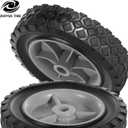 6 inch Heavy-Duty Rubber Wheels 2-Pack w/1/2 Bore, 1-1/2 Wide, 100LB Capacity - Fits Oregon 72-106, Craftsman, MTD, Radio Flyer, BBQ CartsGray
