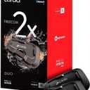 Cardo Systems FREECOM 2X Motorcycle 2-Way Bluetooth Communication System Headset - Black, Dual Pack