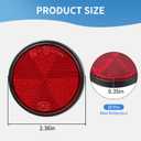 10 Pack Safety Reflectors Red Self Adhesive Round Reflector for Mailboxes Trailer Caravan Truck Lorry or Agricultural Machines
