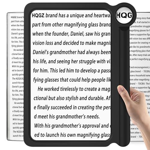 30X 6X Handheld Magnifying Glass, Large Magnifying Glass for Reading, Magnifier Sheet Lightweight Full Book Page Viewing Area, Perfect Magnifiers for Reading Small Prints and Low Vision Seniors