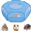 Small Animal Cage, Pet Playpen, Play Tent, Indoor/Outdoor Bedding Fence, Portable Pen for Hamster, Guinea Pig,Bunny, Puppy, Ferret, Rat, Cat, Chinchilla, Bearded Dragon, Hedgehog (Cover-Blue)