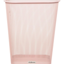 Mind Reader Mesh Trash Can, Square Wastebasket for Office or Home, 5 Gallon Capacity, Metal Mesh, Set of 1, Pink