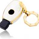 YHC Key Fob Cover for Mercedes Benz Car Key Case Shell with Keychain fit C E S M CLS CLK G Class