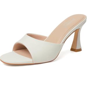 Susanny High Heels for Women Pointed Open Toe Strappy Chunky Block Heels Ankle Strap Stiletto Kitten Heeled Sandals Wedding Bridal Party Prom Sexy Dress Shoes