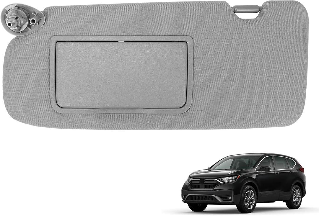 Gray Driver Left Side Sun Visor Compatible with Honda CRV 2017 2018 2019 2020 2021 2022 Sunshade Number 83280TLAA12ZB