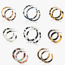 Zodaca Resin Tortoise Shell Hoop Earrings for Women (8 Pairs)