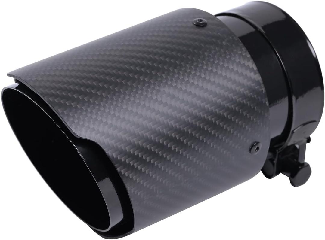 Carbon Fiber Exhaust Tip 2.5" Inlet to 4"Outlet, Universal Tailpipe 2.5 Inch Exhaust Muffler Tip (Matte)