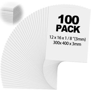 Frienda 100 Pack White Foam Board Foam Poster Boards 12 x 16 Inch Inch for Projects Double Sided Thickness, Rigid for School Crafts Office Art Projects Crafts, Presentation, Wedding