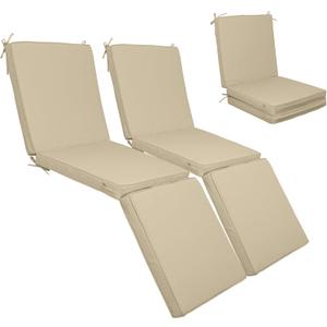 2 Pcs Chaise Lounge Cushion Outdoor, 71 x 24 x 3 Inch Lounge Chair Cushions for Outdoor Furniture - Waterproof Lounge Patio Replacement Cushion for Lawn Pool (Khaki)