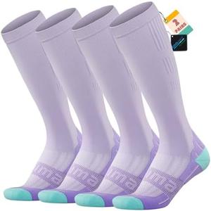 BRISIRA Coolmax Cooling Compression Knee High Socks Women 2 Pairs 15-20 mmHg Circulation Support for Nurse Running Travel