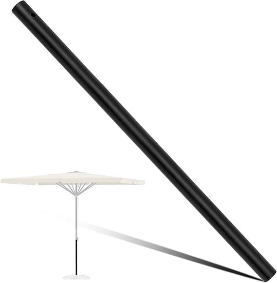 Otoolling 1 Pack 1.5'' Dia Umbrella Replacement Lower Pole, Heavy Steel Patio Umbrella Bottom Pole Replacement, 1.7 mm Thickness, No Bullet Buckle Outdoor(Black,46'')
