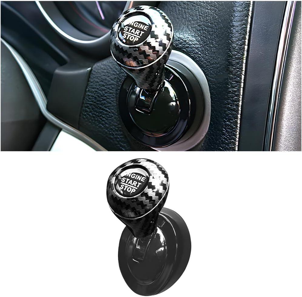 Zpana Car Joystick Push to Start Button Cover, Carbon Fiber Cool Metal Vehicle Engine Starter Stop Button Rocker, Auto Interior One-Touch Push to Start Protector, Universal for Vehicles