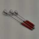 Stainless Steel Semi-automatic Egg Whisk - 3PCS Hand Push Rotary Whisk Blender (Red)