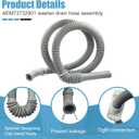 AEM73732901 Washer Drain Hose for LG Kenmore, Washing Machine Drain Hose Replacement, Replaces Parts Number AEM73732901 AEM74053001 MEGJ62685201 2702257 PS8749199 PS8749199