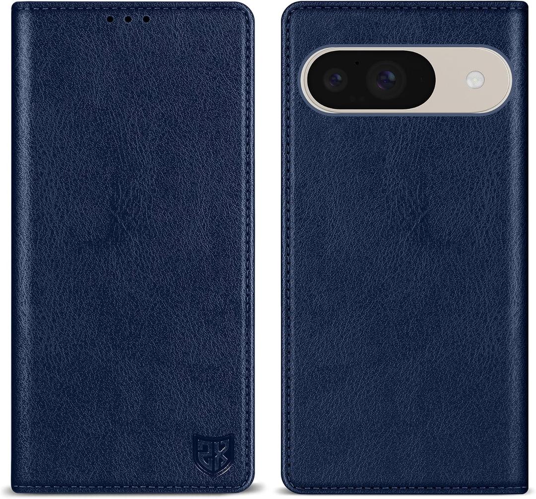 ZZXX for Google Pixel 10/10 Pro Wallet Case with [RFID Blocking] Card Slot Stand Strong Magnetic Leather Flip Fold Protective Phone Case for Google Pixel 10/10 Pro Case Wallet(Blue-6.3 inch)