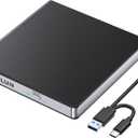 External CD DVD Drive for Laptop USB 3.0 USB C CD Burner External DVD Drive Portable CD ROM Burner Reader Writer Drive External DVD Player for Laptop Desktop PC Windows 11/10/8/7 MacBook Mac OS Linux