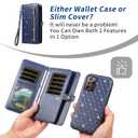Phone Case for Samsung Galaxy S20 FE 5G 6.5 inch Zipper Wallet Cell Cover Screen Protector Crossbody Strap Bling Flip Credit Card Holder S 20 EF UW S20FE5G S20FE 20S S2O Fan Edition Women, Dark Blue