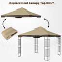 Replacement Gazebo Canopy, 10 x 12 FT Durable Outdoor Roof Cover Fits Regency II Patio Gazebo L-GZ798PST, A101004104, A101004105 (Khaki)