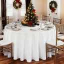 12 Pack Round Tablecloth 90 Inch Cloth White Tablecloth for Round Tables, Washable Polyester Table Cloth Stain and Wrinkle Resistant Decorative Table Cover for Wedding Party Dining Banquet