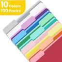 SUNEE File Folders Letter Size 10 Assorted Colors, 100 Pack Folders for Documents 1/3-Cut Tabs, Colored File Folders Office Home School for Documents Files Paper