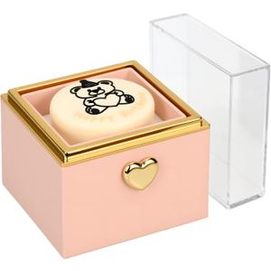 Rotating jewelry box, pop-up surprise gift box, romantic birthday surprise rotating necklace and ring box, Valentine's Day, birthday, anniversary, wedding gift (Pink)