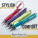 Pentel Twist-Erase III Mechanical Pencil, (0.7mm), Medium Line, Assorted Fashion Color Barrels, Pack of 4 (QE517FBP4M)