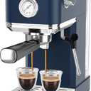 CHULUX Slim Espresso Machine with Milk Frother Steam Wand, 20 Bar Professional Italian Pump Espresso Coffee Machine for Home Cappuccino & Latte Maker, Navy