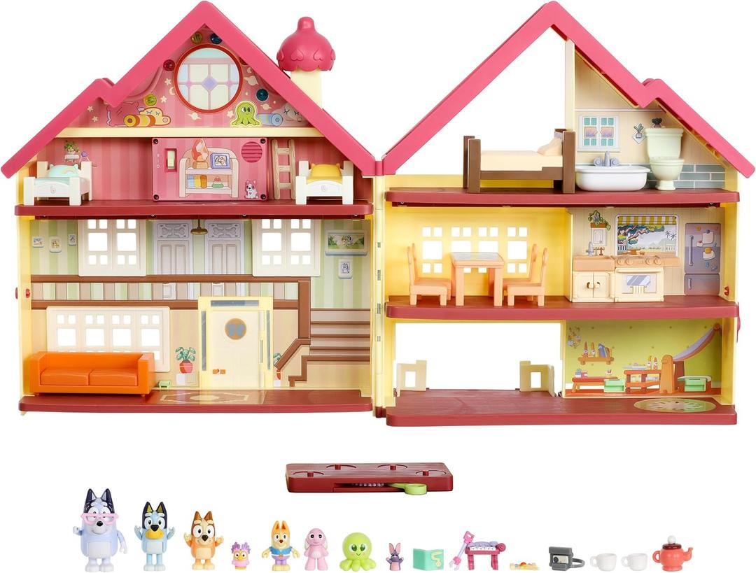 Bluey XL House Playset, Interactive Lights, Sounds & Dance Floor, 5.2 x 15.55 x 17.09 inches
