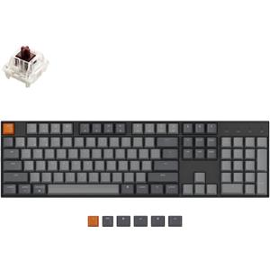 Keychron K10 Full Size 104 Keys Bluetooth Wireless Mechanical Gaming Keyboard for Mac Windows K Pro Brown Switch, Multitasking/White LED Backlight/USB C Wired Computer Keyboard