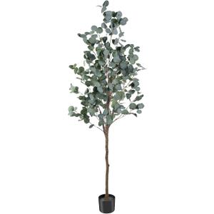 5FT Tall Faux Eucalyptus Tree, Artificial Plants with Realistic Trunk and Lifelike Leaves for Home Office Decor 5FT Fake Tree for Home House Office DÃ©cor