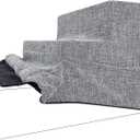 Best Pet Supplies Foam Pet Steps Cover for Small Dogs and Cats, Portable Ramp Stairs for Couch, Sofa, and High Bed Climbing (Cover Only) - Ash Gray Linen, 3-Step (Cover Only)
