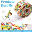 MTLEE 5 Rolls 25 Yards School Grosgrain Ribbons 2.5" Back to School Bus Pencil ABC Pattern Ribbons for Crafts Teacher Appreciation Gifts Wrapping Hair Bows Wreath Decoration(Stylish Style)